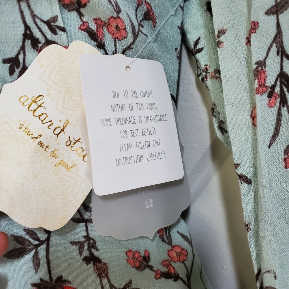Altar'D STATE Mint Floral Chiffon Dress - Picture 6 of 10